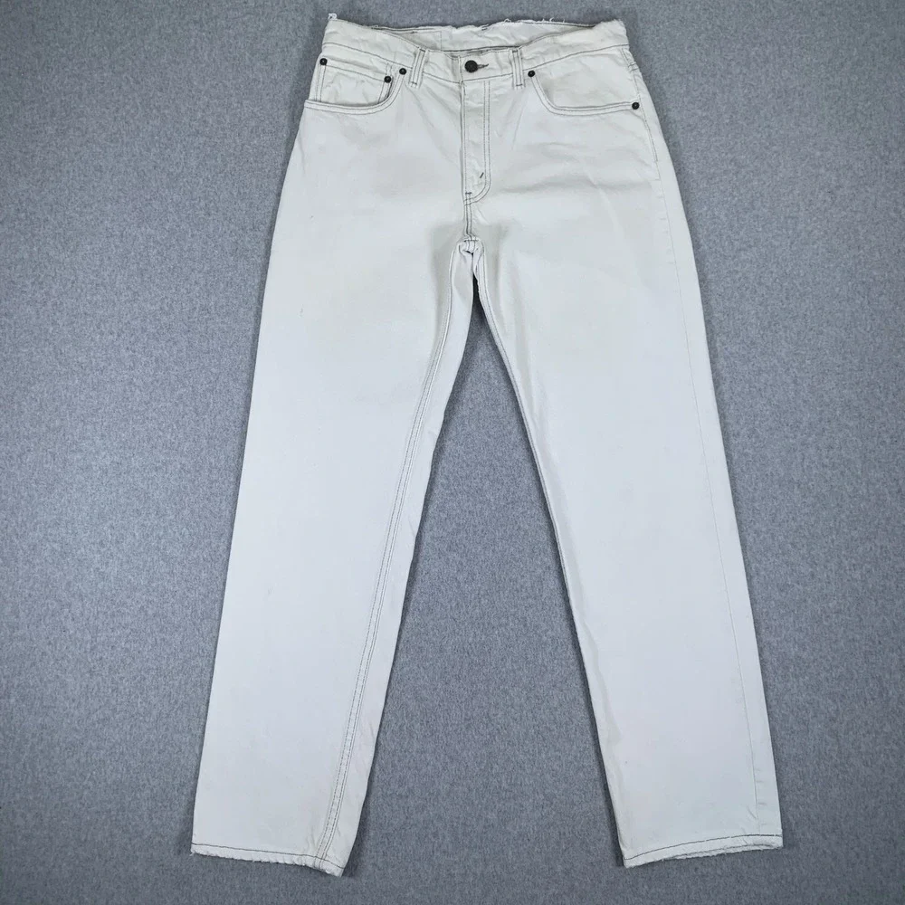 Vintage Levi's 506 Jeans Mens 34x32 White Made in USA Straight Leg